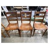 3 - Vintage Wood Chairs