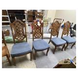 4 Pcs - Wood Chairs w/Upholstered Seats