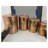 4 Pcs - Copper Toned Canister Set