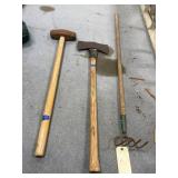 3 Pcs - Sledge Hammer - Axe - Garden Tool