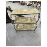 3-Shelf Metal/Glass Shelving Unit