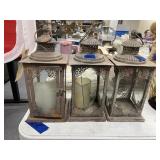 3 - Metal/Glass Outdoor Flameless Candle