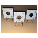 3 - 1974 D-S Lincoln Pennies
