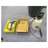 2 Gal Hand Sprayer & 2 Paint Pans - Caulk Gun