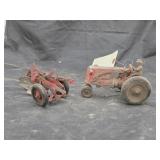 2 Pcs - Vintage Farmall Tractor w/2-Bottom Plow