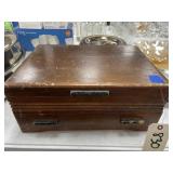 1881 Rogers Silver Plate Flatware in Wood Box