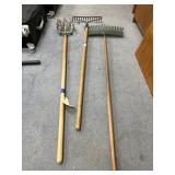 3 Pcs - Yard Rakes & Aerator
