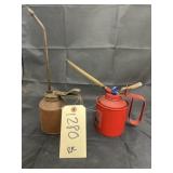 2 Pcs - Vintage Rattail Oil Cans