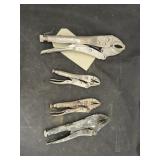 4 Pr Various Size Vise Grips