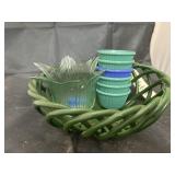Decorative Basket w/Sauce Cups - Vase