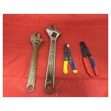 4 Pcs - Crescent Wrenches & 2 Small Snips