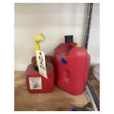2 - Small Plastic Gas Jugs 1 & 2 Gal