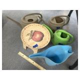 5 Pcs - 4 Small Watering Cans & Plant Stand