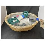 Basket w/Extension Cords & Casters
