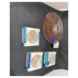 3 Sets - Marble Coasters in box & Pink Dish