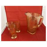 Pitcher & 3 Tumblers