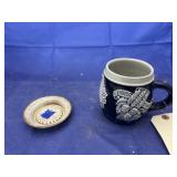 Beer mug & Frankoma pottery mini saucer