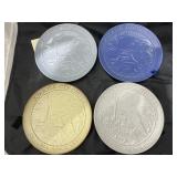 4 pcs. Frankoma pottery collectible plates