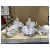5 pcs. Precious Moments Elephant Figurines