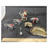 Bag of Assorted Elephant Figurines & More