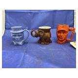 3 pcs. of Frankoma pottery mugs