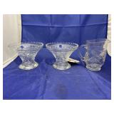 3 pcs. of clear glass & pitcher & 2 dishes