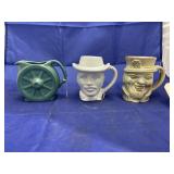 3 pcs. of Frankoma pottery cups and pitcher