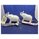 2 pcs. Ceramic elephant table lamps