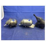 3 pcs. Metal elephant coin banks