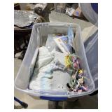 Plastic tote w/ embroidery floss, patterns