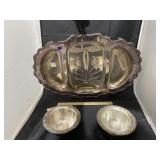 3 pcs. Cooks International Silver Co. Serving Tray