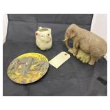 3 Pcs Elephants - Classic Wildlife Elephant Plate