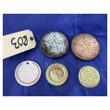 5 Pcs - Frankoma Pottery Medallions