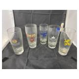 5 Pcs - Advertising Beer Glasses
