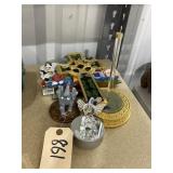 5 pcs. Decorative elephants, 1 cross, and More