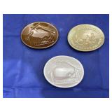3 pcs. of Frankoma pottery collector saucers