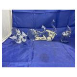 4 pcs. Glass Elephant figurines