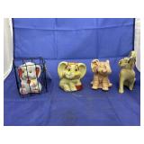 4 pcs. Ferra Stone Elephant Figure & More