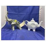 Ceramic Elephant Figurine and Ceramic  Teapot