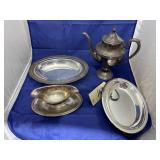 3 pcs. Silver toned dishes