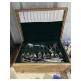 Stainless Steel Flatware in Wooden Box