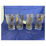 4 Pcs - Gold Leaf Glasses