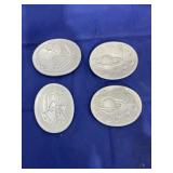 4 Frankoma Pottery Saucers