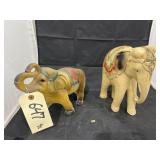 2 Pc Elephants Statues