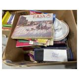 Assorted Books & Footed Crystal Bowl & More