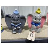 2 Walt Disney Chalk Dumbo Statues