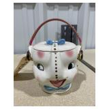 Ceramic Elephant Ice Bucket w/lid