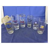 6 Pc - Advertising Beer Glasses