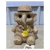 Ceramic Elephant Cookie Jar- Paint Chipped