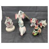 6 - Ceramic Elephants & Salt/Peppers